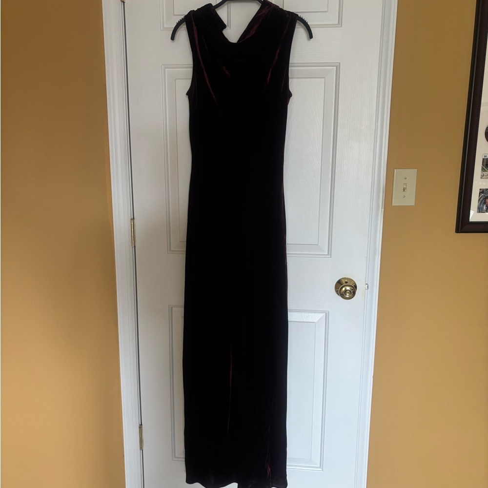 Veronica Beard Sleeveless Velvet Maxi Dress - Deep Wine